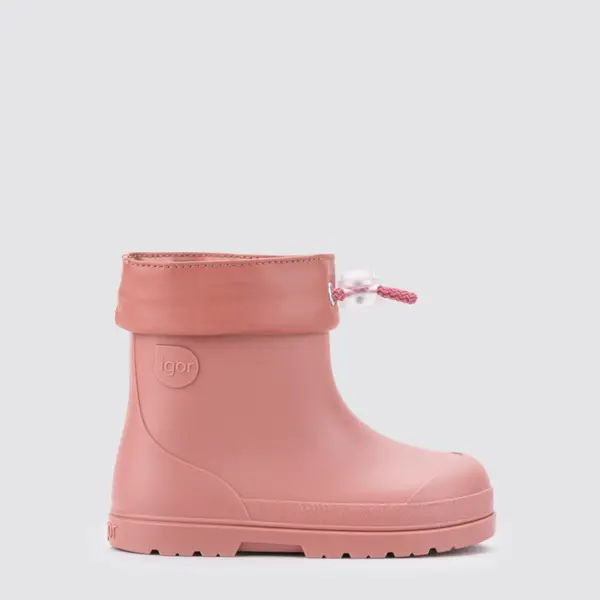 Botinhas de chuva cor rosa claras rose para crianças igor Mendi com fecho