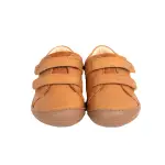 bunny ovelhas Castanhas camel com biqueira larga e em couro macio com duplo velcro