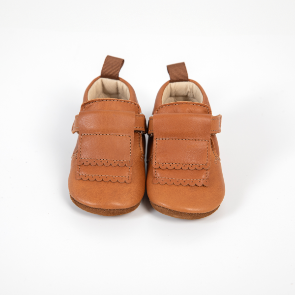 calçado bebé castanho camel bunny Girafinha muito flexiveis com palmilha fina