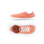 sapato feito à mão com materiais naturais em laranja diospiro forro cor de tijolo muki shoes
