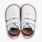 sapatos criança confortáveis com espaço para o movimento dos dedos pisamonas encarnado e branco