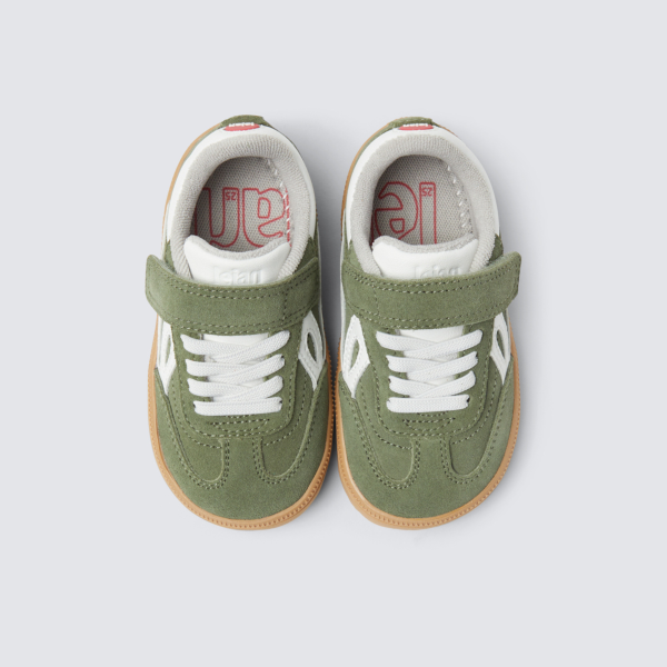 calçado infantil cor verde kaki lejan flexiveis