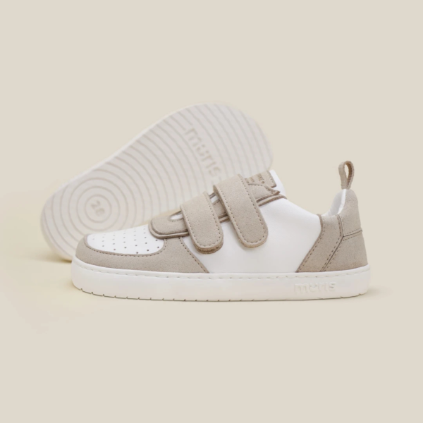 Ténis Stone cremes com sola fina zero-drop com borracha natural modelo junior