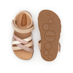 sandália barefoot criss cross pink pearl run and play