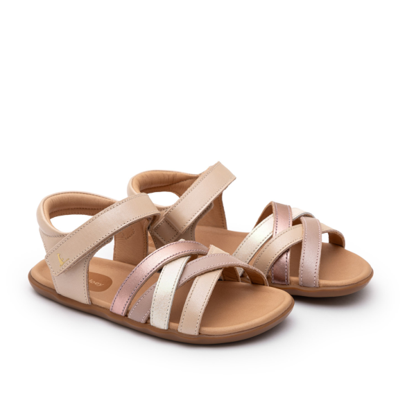sandália criss cross pink rosa pearl tt run and play