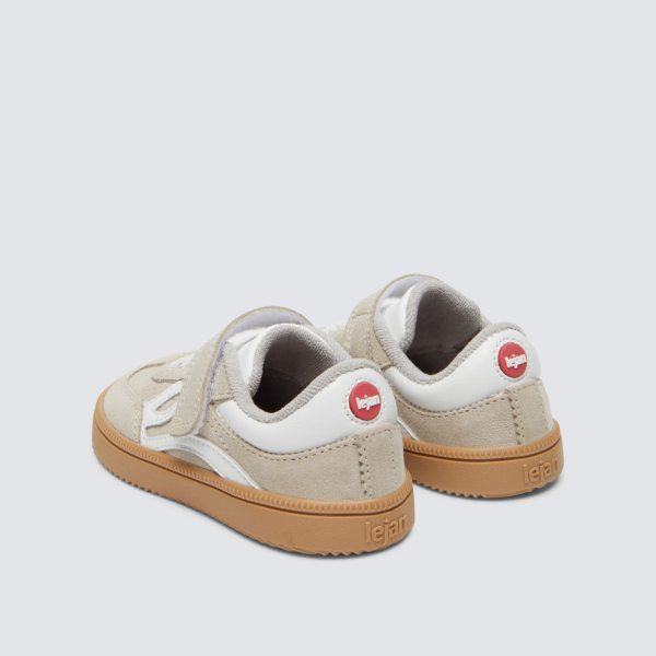 sapatos lejan respeitador com velcro bege creme