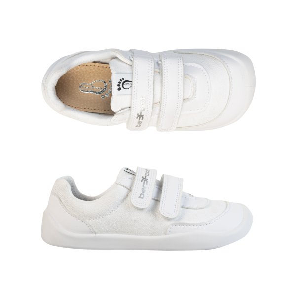 ténis bar3foot respeitador com duplo velcro cor branca white