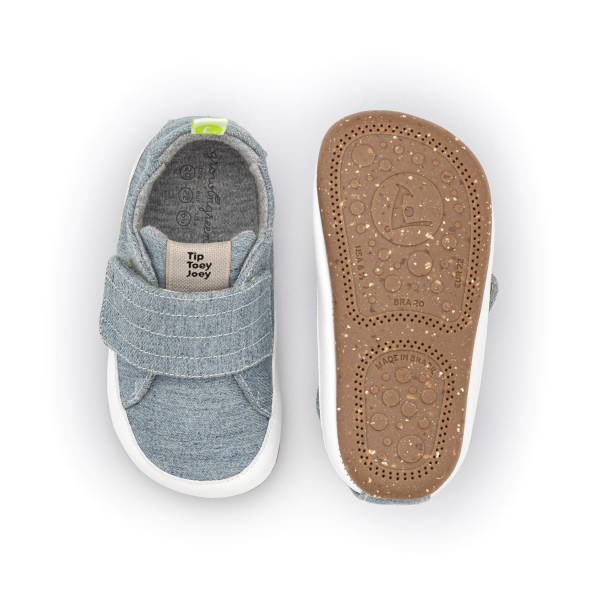 tip toey joey calçado criança friendly green washed jeans ganga