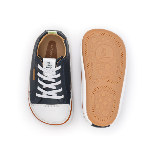 calçado funky navy white azul para bebé barefoot