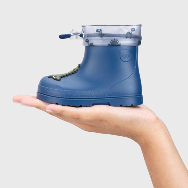 Galochas blue dino jeans infantil confortaveis yogi Mendi