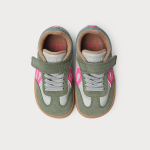 lejan criança barefoot verde e rosa com atacadores e velcro