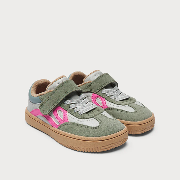 ténis respeitadores criança verde e rosa matchy matchy