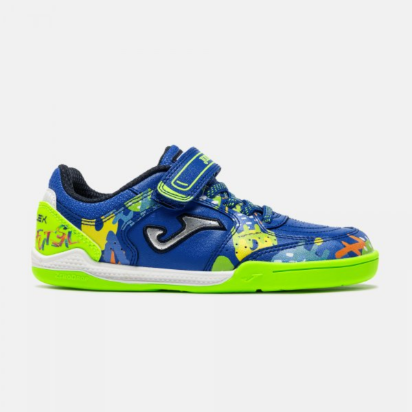 chuteiras futebol 5 junior barefoot azul royal sola flexível velcro top flex