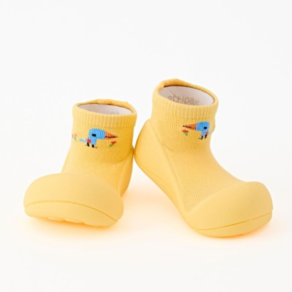 sapatinho maleável de bebé com attipas bird yellow barefoot